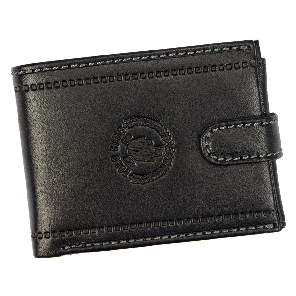 Pánska kožená peňaženka čierna Harvey Miller Polo Club 1725 260 