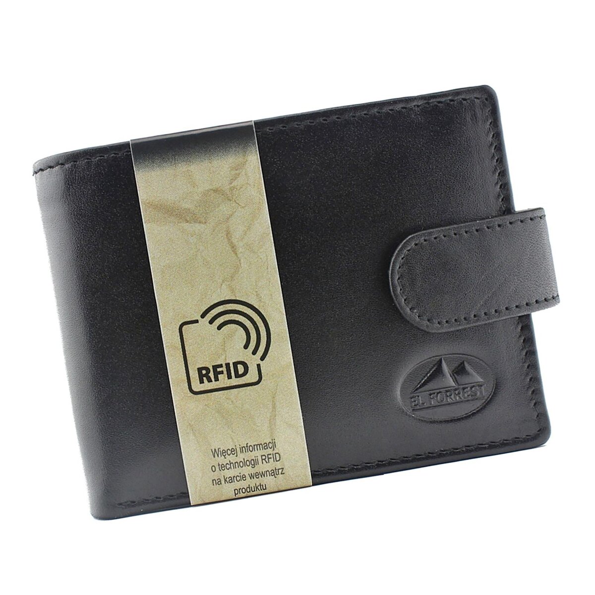 Bezpečnostná kožená peňaženka EL FORREST 916-67 RFID čierna 